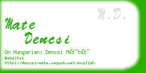 mate dencsi business card